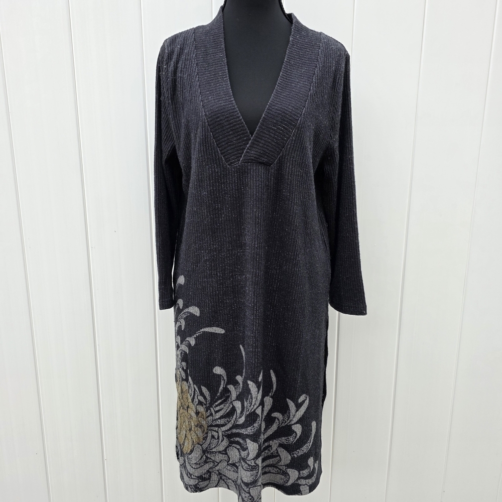 Simple Suzanne Betro NWT Black Floral Longline Tunic Dress | Size Small